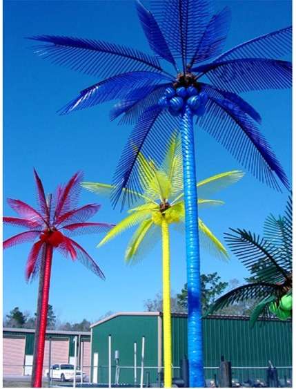 3 lighted LED Palm Trees
