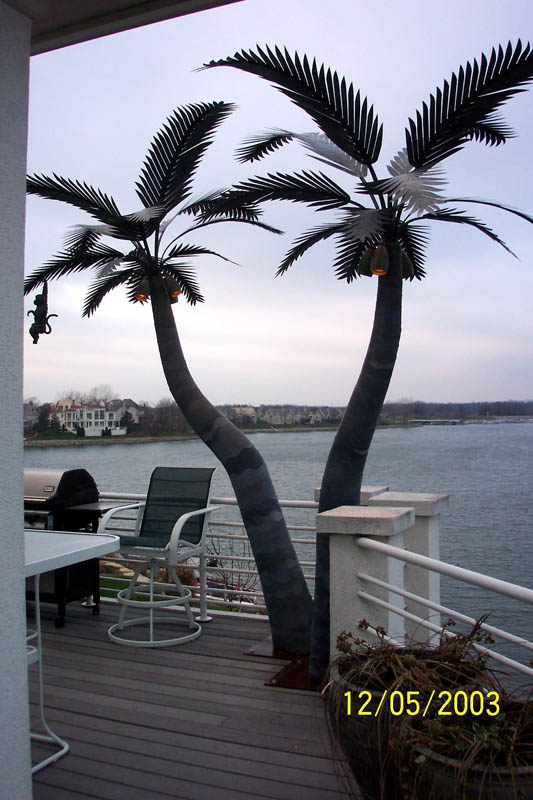 image of a steel palm tree