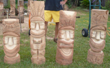 4 custom made Tiki Poles depicting Tiki Gods