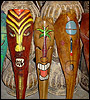 3 Tiki Ploes custom made depicting hawaiian gods